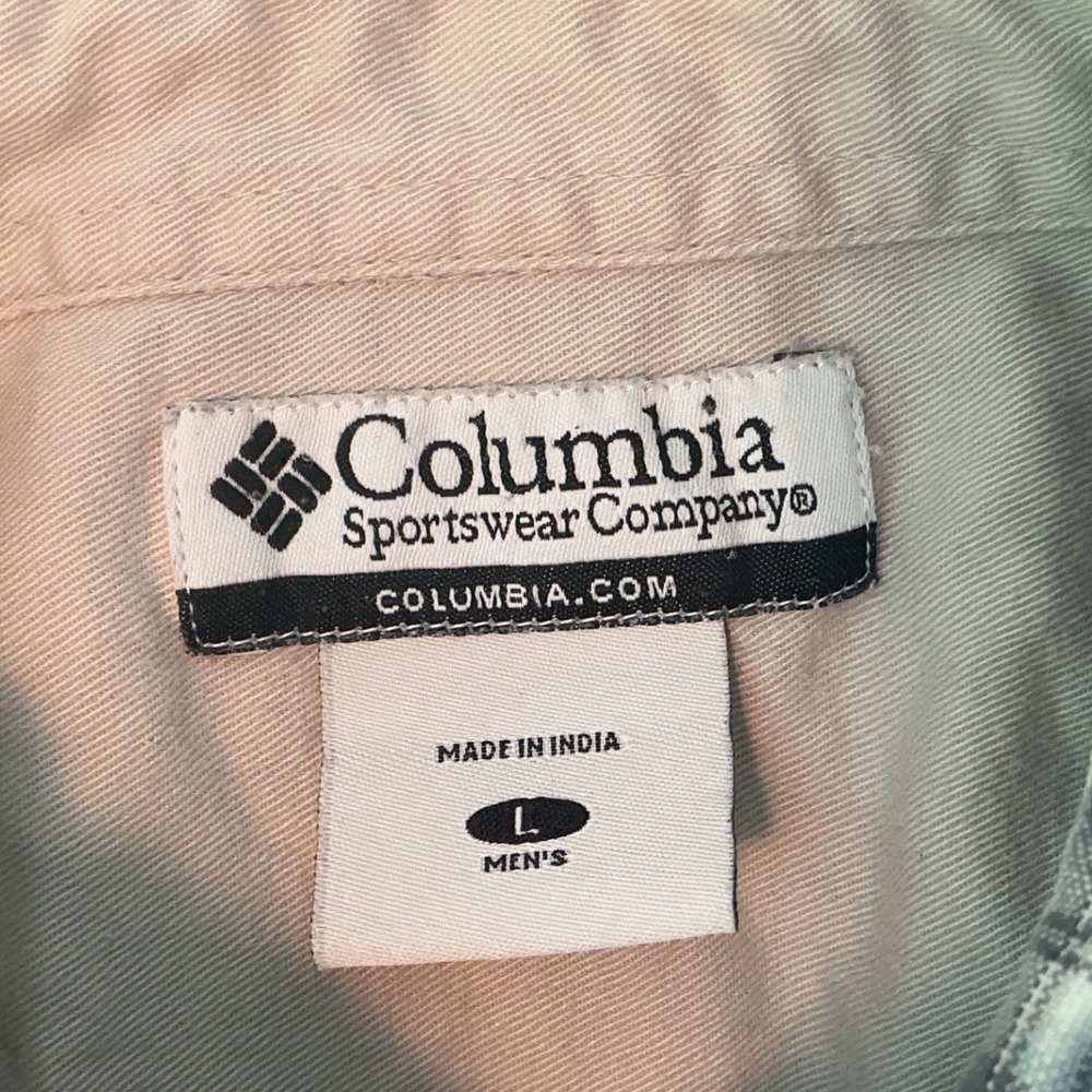 Columbia Sportswear Mens Large Blue Grey Plaid Long Sleeve Button Down Shirt - Picture 4 of 7